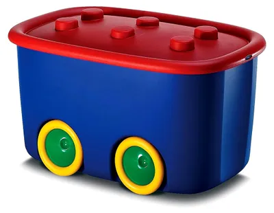 Produktbild von Aufbewahrungsbox Funny Box, 46 L, Kunststoff, blau/rot, 58 x 38,5 x 32 cm