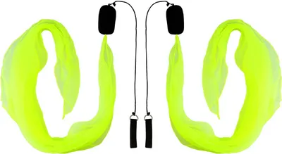 Produktbild von Diabolo Freizeitsport Weiche Poi UV reaktiv Spiral Poi 40x40cm für Kinder und Anfänger mit Chiffonschwan und Tragetasche| Leicht UV yellow weiche Poi