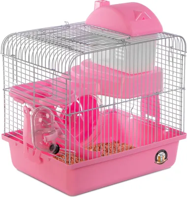 Immagine prodotto di gabbia per piccoli roditori, Furrever Friends Miku Homie M Pink, piano con casetta, per topi e criceti, colore rosa