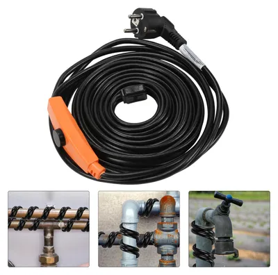 Obrázek produktu pro Topný kabel Peviasot, 2 metry, 32 W, 16 W/m, IP68, topná páska s termostatem, ochrana proti zamrznutí pro vodovodní potrubí, pro použití v interiéru i exteriéru