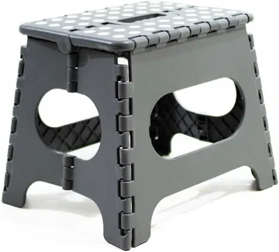 Produktbild von Robuster, klappbarer PVC-Hocker mit einer Stufe, 27 x 33 x 26,5 cm, zur Verwendung in der Küche oder als niedriger Tritthocker