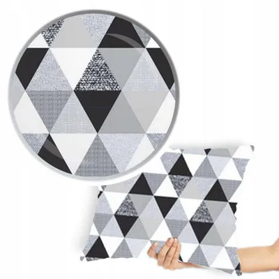 Image de Designpremium Taie d'oreiller 40x60 cm Trójkąty Gris Foncé