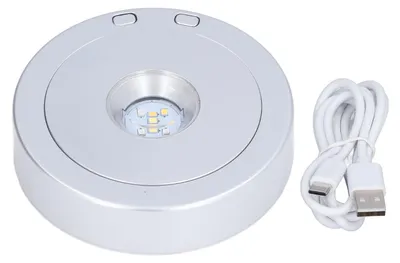 Image de Base d'affichage LED, USB, RGB, lumière colorée, support en cristal rotatif pour décorations de bouteilles, artisanat