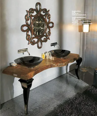 Image de Lavabos salle de bains table console tables en bois table en bois véritable de luxe lavabos