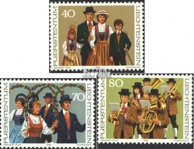 Produktbild von Briefmarken Liechtenstein 1980 Mi 754-756 (kompl.Ausg.) gestempelt Trachten