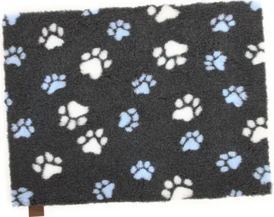 Produktbild von Vetbed Isobed SL dunkelgrau blaue Pfoten 75 x 100cm