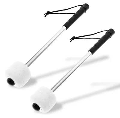 Productafbeelding van 2 stuks marstrommelslagstokken - bassdrum mallet met vilthoofd