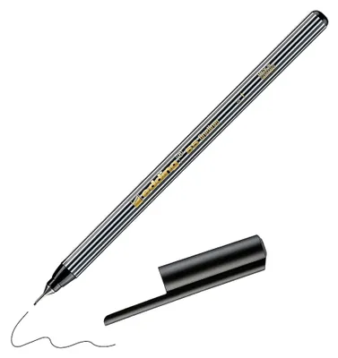 Produktbild von edding Fineliner 55, schwarz, metallgefasste Spitze, Strichstärke 0,3 mm