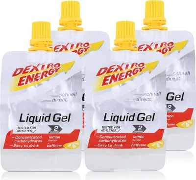 Produktbild von Dextro Energy Liquid Gel Lemon + Caffeine 60ml (4er Pack)