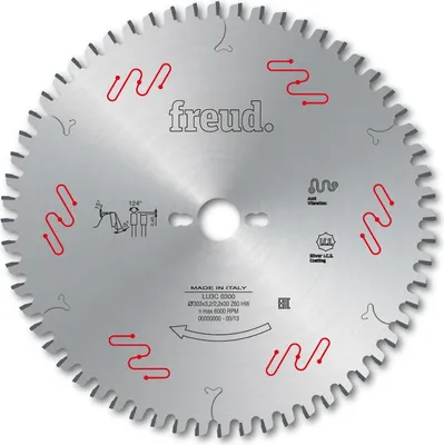 Image de Lame gouge pour panneaux revêtus deux faces FREUD - Ø250 3,2/2,2 AL30 Z48 gouge + - F03FS05077 -LU3C 0200