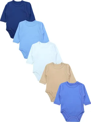 Produktbild von TupTam Baby Body Langarm – Wickelbody Langarm für Jungen & Mädchen, 5er Pack, 100% Baumwolle, , Farbe: Junge 6, Größe: 50
