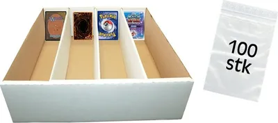 Zdjęcie produktu dla Gigantyczne pudełko na talię + 100 torebek (białych) na 4000 kart (Magic Pokemon YuGiOh)