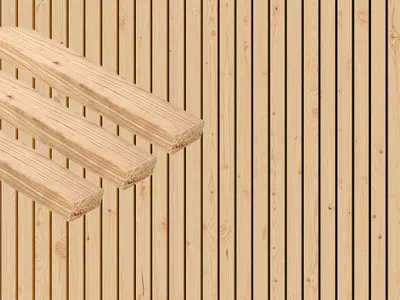 Produktbild von WOODTEX | 3,66 m | Douglasie Fassadenholz Rhombusprofil, Kanadische Douglasie Fassadenleiste, Witterungsbeständiges Holz Fassadenverkleidung, Außenwandverkleidung Sichtschutz