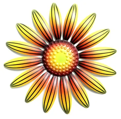 Metall-Sonnenblume Wanddeko, 28 cm, Gelb, für Innen & Außen