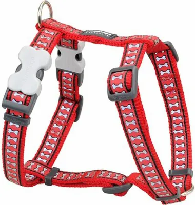 Produktbild von Hundegeschirr Red Dingo Rot Knochen Reflektierend 37-61 cm