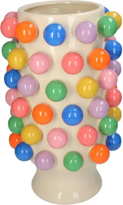 Obrázek produktu pro Váza květináč koule kamenina Multi, 24,5 x 24,5 x 40 cm.