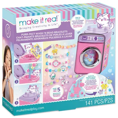 Produktbild von Make It Real: Purr-FECT Wash 'N Bead Armbänder – 141-teilig, DIY-Schmuck-Bastels