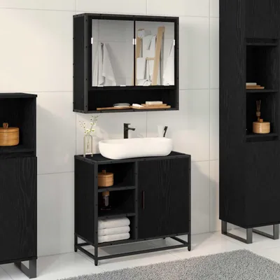 Produktbild von Maison Exclusive - Badezimmerschrank Schwarz Eichen-Optik 65 x 33 x 60 cm
