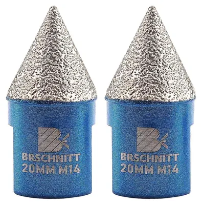 Zdjęcie produktu dla Wiertło diamentowe 20 mm z gwintem M14 do szlifierki kątowej, 2 sztuki