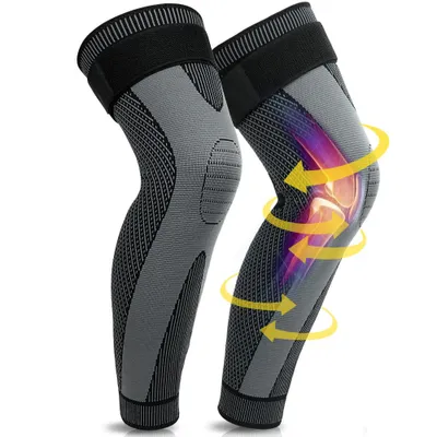 Produktbild von 2 x Kniebandage Kniestütze Verband Schmerzen Kompression Sport Bandage Knieschoner, Größe:XL
