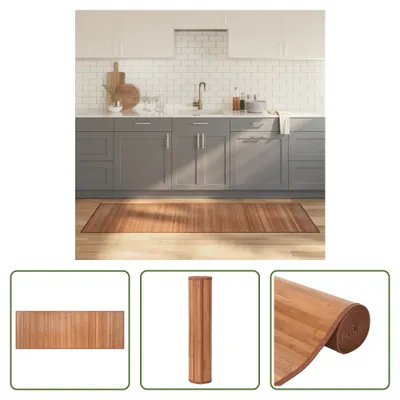 Produktbild von The Living Store Teppich Rechteckig Natur 70x200 cm Bambus