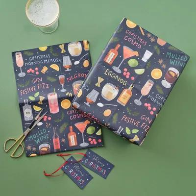 Produktbild von Wintercocktail-Geschenkpapier Set