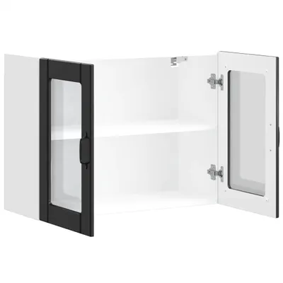 Produktbild von Hochwertig Küchen-Hängeschrank mit Glastür Lucca Schwarz Holzwerkstoff 853848