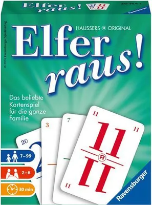 Produktbild von Ravensburger Elfer raus! Kartenspiel mit 9 Spielvarianten und einfachen Regeln