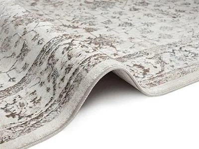 Obrázek produktu pro Uniqoos® Mila, koberec, krémová barva – orientální 3D design, rozměry 140 x 200 cm, materiál: polyester, Oeko-Tex Standard 100, vhodný pro alergiky