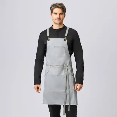 Produktbild von Latzschürze B 70 x L 80 cm, silbergrau : silbergrau : 65% Polyester 35% Baumwolle