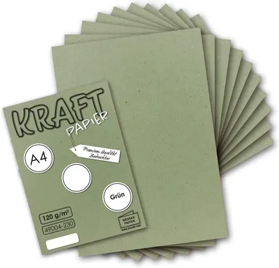 100 Blatt Kraftpapier Grün DIN A4 120g Recyclingpapier