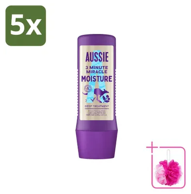 Image de 5 masques capillaires Aussie "3 Minute Miracle Moisture" - 225 ml - Lot de 5
