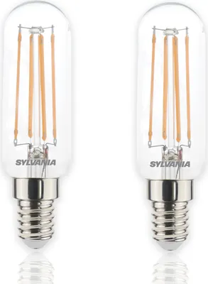 Produktbild von SYLVANIA E14 LED Glühbrine | für Abzugshaube, Kühlschrank & mehr | T25 Warmweiß | 4,5W ersetzt 45W | 470 lm | 2er Pack