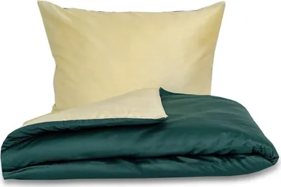 Zdjęcie produktu dla Prześcieradło satynowe LUXURY COLLECTION ciemnozielone/kremowe