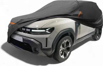 Produktbild von Autoabdeckung fš¹r Dacia Duster 2010-2023 PEVA Spunlace Baumwolle Outdoor Voll Autoabdeckung Wasserdicht Winddicht Sonne Regen Schnee Schutz mit Passagiertš¹r Rei?verschluss Schwarz