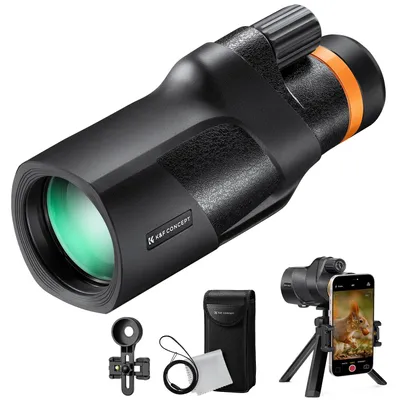 Immagine prodotto di K&F Concept Monocolo telescopico HD 12x50, resistente all'acqua IP68, compatto e portatile