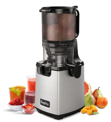 Slow Juicer 250 W Edelstahl, 1,8 L Trichter, 135 mm Öffnung