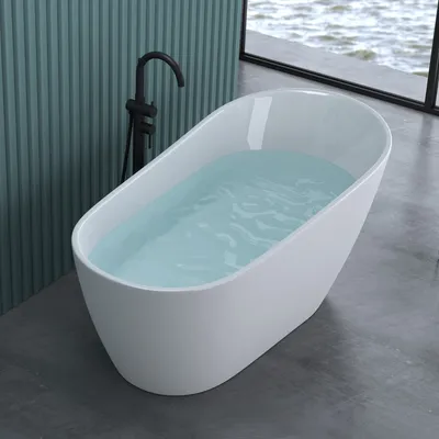 Produktbild von doporro Freistehende Design-Badewanne oval Vicenza528OA 160x80x72cm inkl. Ablaufgarnitur und Überlauf aus Acryl in Weiß und DIN-Anschlüssen