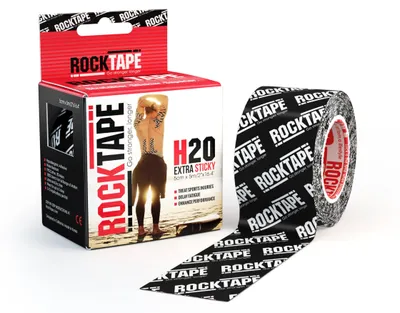 Produktbild von RockTape Extra Stark Wasserdichtes Kinesiologie Tape 5 cm - Schwarzes Logo Design, Starker Kleber Sportband für Schmerzlinderung & Unterstützung