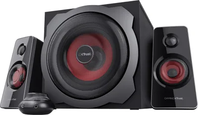 Produktbild von Trust 19023 GXT 38 Lautsprecher-Set, 2 Aktiv-Lautsprecher, 60 Watt RMS, Subwoofer, Kopfh?rer-Ausgang, Kabelfernbedienung