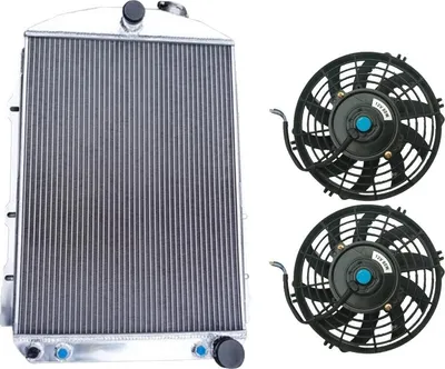 Produktbild von Aluminiumkühler, Kernmaß 570 mm × 430 mm × 62 mm, oberer Auslass 38 mm, unterer Auslass 45 mm, Reihenanzahl 5, Kompatibilität Automatik-/Manuellgetriebe