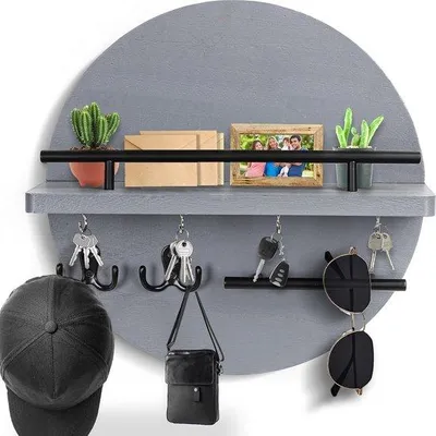 Produktbild von Famanu Schlüsselhalter mit Regal und Wandorganizer - Holz