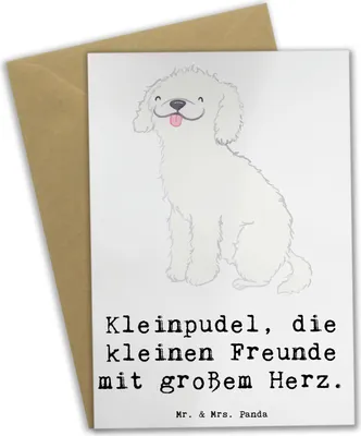 Produktbild von Mr. & Mrs. Panda neujahrskarte Kleinpudel Liebe - Weiß - Geschenk, Hunderasse, Hunderassen Vielfalt, hochzeitskarten, Pudelliebhaber, glückwunschkarten, dankeskarten