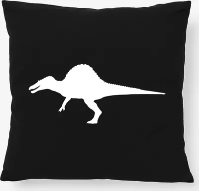 Produktbild von Huuraa Kissen Spinosaurus Dinosaurier 40x40cm mit Füllung Black Baumwolle Dekokissen Geschenkidee