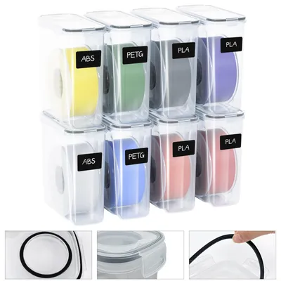 Produktbild von Eikuavons 8er-Set 3D Drucker Filament Aufbewahrungsbox 4L, Wasserdichte Trockenbox für 1,75mm Filament (PLA/PETG/TPU)