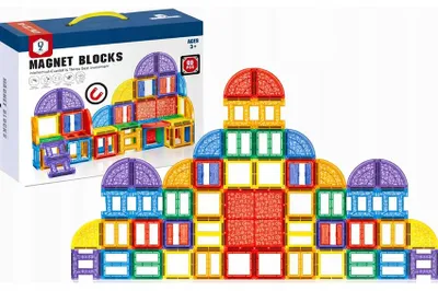 Zdjęcie produktu dla Klocki Magnetyczne 3D Duże Edukacyjny Zestaw Konstrukcyjny 60 elementów