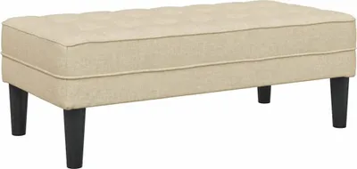 Obrázek produktu pro vidaXL Lavice s polštáři, krémová, 113 x 57 x 39 cm, látka