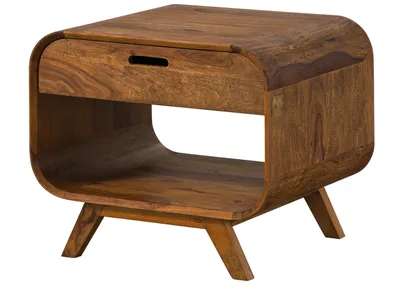 Image de MASSIVMOEBEL24 | Table basse en bois de Sheesham 60x50x50 marron clair laqué MAILAND #130
