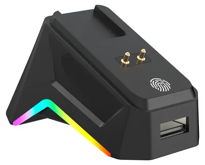 Zdjęcie produktu dla 3-trybowa mysz do gier z podświetleniem RGB i magnetyczną stacją ładującą, z możliwością programowania, do komputerów stacjonarnych i laptopów, czarna