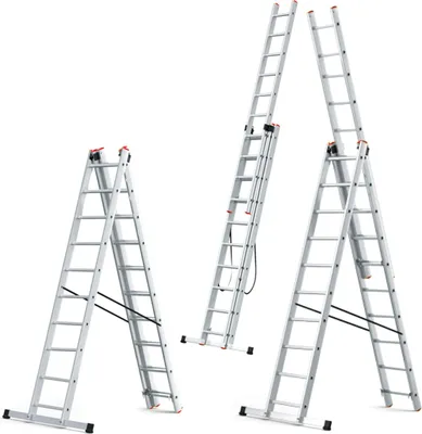 Zdjęcie produktu dla Drabina aluminiowa wielofunkcyjna 3x10 HIGHER na schody + GRATIS